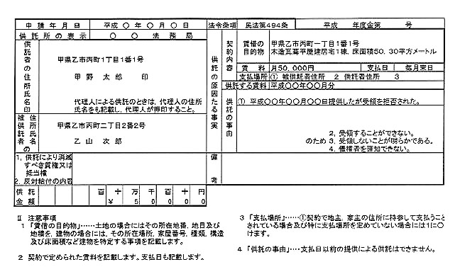 その他 の 金銭 供託 用 の 供託 書